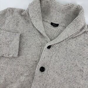 Rails Shawl Collar Cardigan Mens Large Natural Oat Cotton Blend Knit Poetcore
